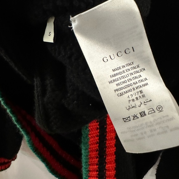 Gucci Men Black Web Striped Wool Cable Knit - Small (oversized) - Picture 7 of 13